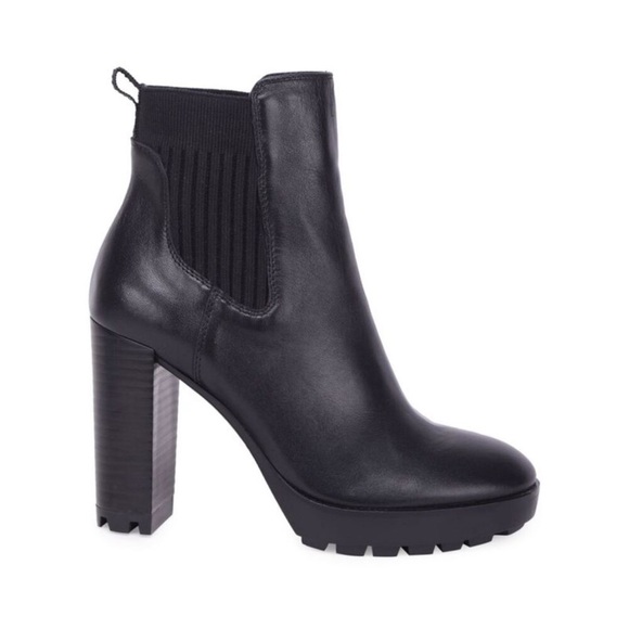 KENNETH COLE NEW YORK Womens Black Leather Platform Boots Size 9 New in box! - Picture 2 of 13